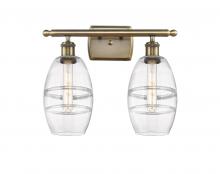  516-2W-AB-G557-6CL - Vaz - 2 Light - 16 inch - Antique Brass - Bath Vanity Light