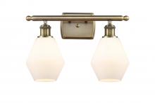  516-2W-AB-G651-6-LED - Cindyrella - 2 Light - 16 inch - Antique Brass - Bath Vanity Light