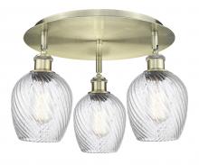  516-3C-AB-G292 - Salina - 3 Light - 18 inch - Antique Brass - Flush Mount