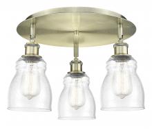  516-3C-AB-G394 - Ellery - 3 Light - 17 inch - Antique Brass - Flush Mount