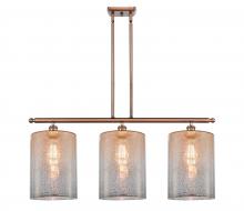  516-3I-AC-G116-L - Cobbleskill - 3 Light - 36 inch - Antique Copper - Cord hung - Island Light