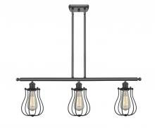  516-3I-BK-CE513-BK-LED - Muselet - 3 Light - 36 inch - Matte Black - Cord hung - Island Light