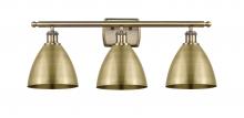  516-3W-AB-MBD-75-AB-LED - Bristol - 3 Light - 28 inch - Antique Brass - Bath Vanity Light