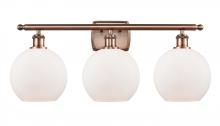  516-3W-AC-G121-LED - Athens - 3 Light - 28 inch - Antique Copper - Bath Vanity Light