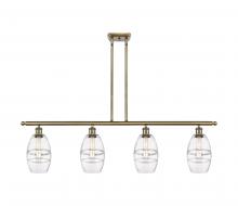  516-4I-AB-G557-6CL - Vaz - 4 Light - 48 inch - Antique Brass - Cord hung - Island Light