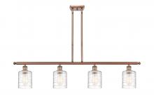  516-4I-AC-G1113-LED - Cobbleskill - 4 Light - 48 inch - Antique Copper - Cord hung - Island Light