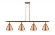  516-4I-AC-MBD-75-AC-LED - Bristol - 4 Light - 48 inch - Antique Copper - Cord hung - Island Light