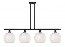  516-4I-BK-G1216-10WM - White Mouchette - 4 Light - 48 inch - Matte Black - Stem Hung - Island Light