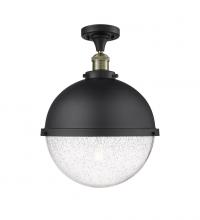  517-1CH-BAB-HFS-124-BK-LED - Hampden - 1 Light - 13 inch - Black Antique Brass - Semi-Flush Mount