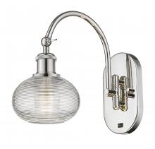  518-1W-PN-G555-6CL - Ithaca - 1 Light - 6 inch - Polished Nickel - Sconce