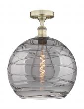  616-1F-AB-G1213-14SM - Athens Deco Swirl - 1 Light - 14 inch - Antique Brass - Semi-Flush Mount