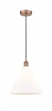 Innovations Lighting 616-1P-AC-GBC-121-LED - Berkshire - 1 Light - 12 inch - Antique Copper - Cord hung - Mini Pendant