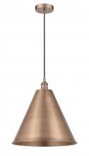  616-1P-AC-MBC-16-AC - Berkshire - 1 Light - 16 inch - Antique Copper - Cord hung - Mini Pendant