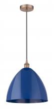  616-1P-AC-MBD-16-BL - Plymouth - 1 Light - 16 inch - Antique Copper - Cord hung - Mini Pendant