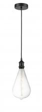  616-1P-BK-BB164LED - Edison - 1 Light - 7 inch - Matte Black - Cord hung - Mini Pendant