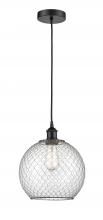 Innovations Lighting 616-1P-BK-G122-10CBK - Farmhouse Chicken Wire - 1 Light - 10 inch - Matte Black - Cord hung - Mini Pendant