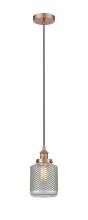  616-1PH-AC-G262-LED - Stanton - 1 Light - 6 inch - Antique Copper - Cord hung - Mini Pendant