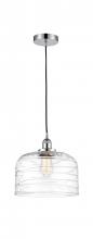  616-1PH-PC-G713-L-LED - Bell - 1 Light - 12 inch - Polished Chrome - Cord hung - Mini Pendant