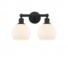  616-2W-BK-G121-6 - Athens - 2 Light - 15 inch - Matte Black - Bath Vanity Light