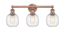  616-3W-AC-G1013 - Belfast - 3 Light - 24 inch - Antique Copper - Bath Vanity Light