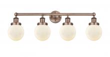  616-4W-AC-G201-6 - Beacon - 4 Light - 33 inch - Antique Copper - Bath Vanity Light