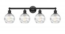  616-4W-BK-G1213-6 - Athens Deco Swirl - 4 Light - 33 inch - Matte Black - Bath Vanity Light