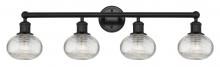  616-4W-BK-G555-6CL - Ithaca - 4 Light - 33 inch - Matte Black - Bath Vanity Light