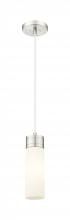  617-1P-SN-G617-8WH - Boreas - 1 Light - 3 inch - Satin Nickel - Cord Hung - Mini Pendant