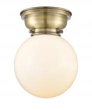  623-1F-AB-G201-8-LED - Beacon - 1 Light - 8 inch - Antique Brass - Flush Mount