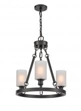  820-BK-G801-LED - Clymer - 3 Light - 20 inch - Matte Black - Chain Hung - Mini Chandelier