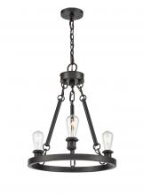  820-BK-LED - Saloon - 3 Light - 20 inch - Matte Black - Chain Hung - Mini Chandelier