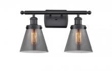  916-2W-BK-G63-LED - Cone - 2 Light - 16 inch - Matte Black - Bath Vanity Light