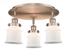  916-3C-AC-G181S - Canton - 3 Light - 17 inch - Antique Copper - Flush Mount