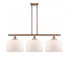  916-3I-AC-G71-L-LED - Bell - 3 Light - 36 inch - Antique Copper - Stem Hung - Island Light