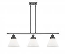  916-3I-BK-G41-LED - Cone - 3 Light - 36 inch - Matte Black - Stem Hung - Island Light