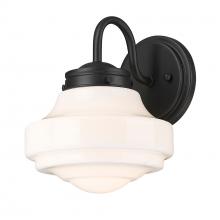  0508-1W BLK-VMG - Ingalls 1 Light Wall Sconce in Matte Black with Vintage Milk Glass Shade