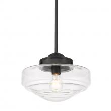  0508-M BLK-CLR - Ingalls Medium Pendant in Matte Black with Clear Glass Shade