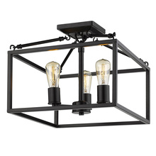  2072-SF BLK - Wesson 3-Light Semi-Flush Mount in Black