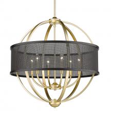  3167-6 OG-BLK - Colson 6 Light Chandelier in Olympic Gold & Matte Black Shade