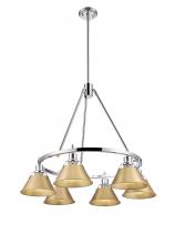  3306-6 CH-BCB - Orwell CH 6 Light Chandelier in Chrome with Brushed Champagne Bronze shades