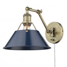  3306-A1W AB-NVY - Orwell Articulating Wall Sconce in Aged Brass with Matte Navy