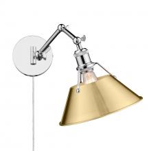  3306-A1W CH-BCB - Orwell CH 1 Light Articulating Wall Sconce in Chrome with Brushed Champagne Bronze shade