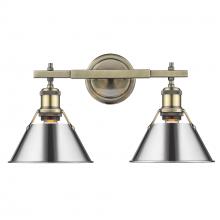  3306-BA2 AB-CH - Orwell AB 2 Light Bath Vanity in Aged Brass with Chrome shades