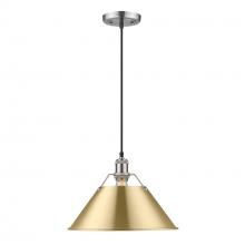  3306-L PW-BCB - Orwell PW Large Pendant - 14" in Pewter with Brushed Champagne Bronze shade