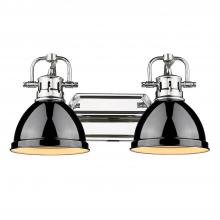  3602-BA2 CH-BK - Duncan 2 Light Bath Vanity in Chrome with Black Shades