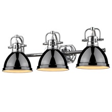  3602-BA3 CH-BK - Duncan 3 Light Bath Vanity in Chrome with a Black Shade