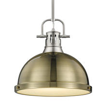  3604-L PW-AB - Duncan Large Pendant with Rod