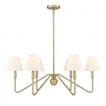  3690-6 BCB-IL - Kennedy BCB 6 Light Chandelier in Brushed Champagne Bronze with Ivory Linen Shade