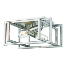  6070-FM PW-PW - Tribeca Flush Mount in Pewter with Pewter Accents