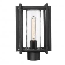  6071-OPST NB-CLR - Tribeca NB Post Mount - Outdoor in Natural Black with Clear Glass Shade